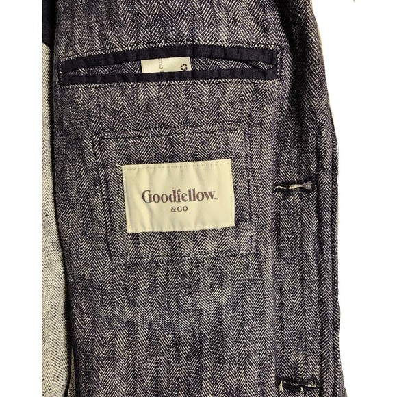 Goodfellow Men's Linen Blazer Sport Jacket Blue Casual Work Sz Large Pre Owned - Picture 9 of 13